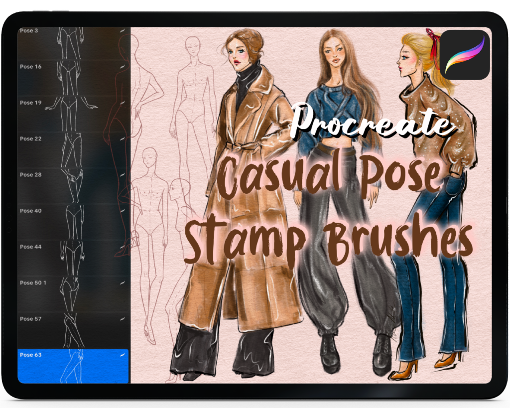 Digital 10 Head Fashion Figure Templates. 30 Poses. PDF Printable, PNG,  Procreate Stamp Brushes. 2nd Edition. By Nhoo Matthews. – Nhoo Matthews