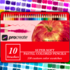 Super Soft Pastel Colored Pencils Procreate Brushes + 330 Colors